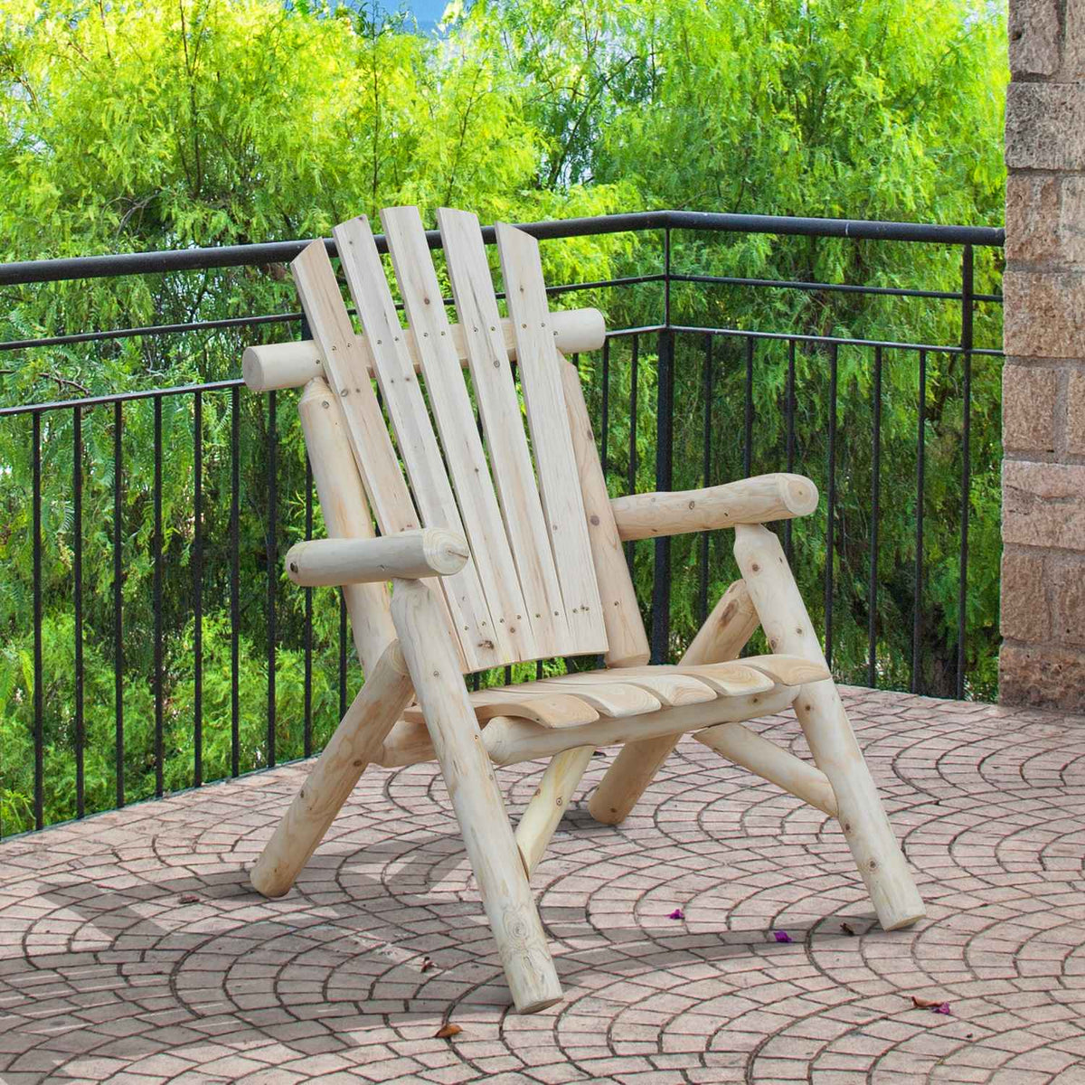 Adirondack Garden Chair Garden Chair Wooden Chair High-Back With Armrest Natural Fir Wood 83 X 68 X 101 Cm