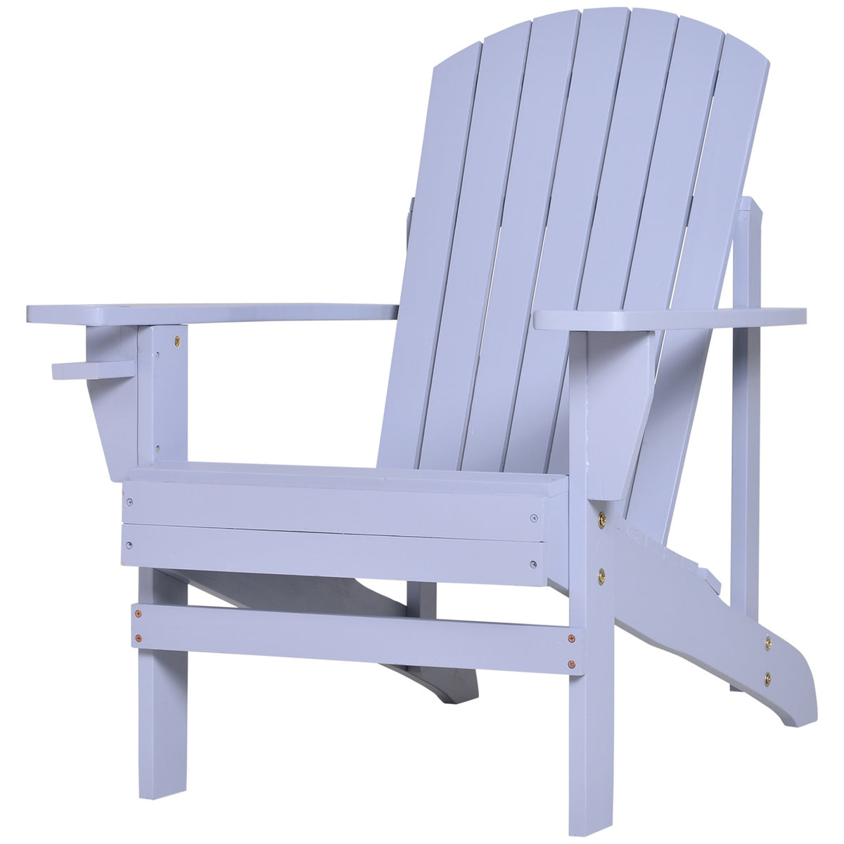 Adirondack Garden Chair With Cup Holder Garden Lounger Balcony Chair Solid Wood Gray 72.5 X 97 X 93 Cm