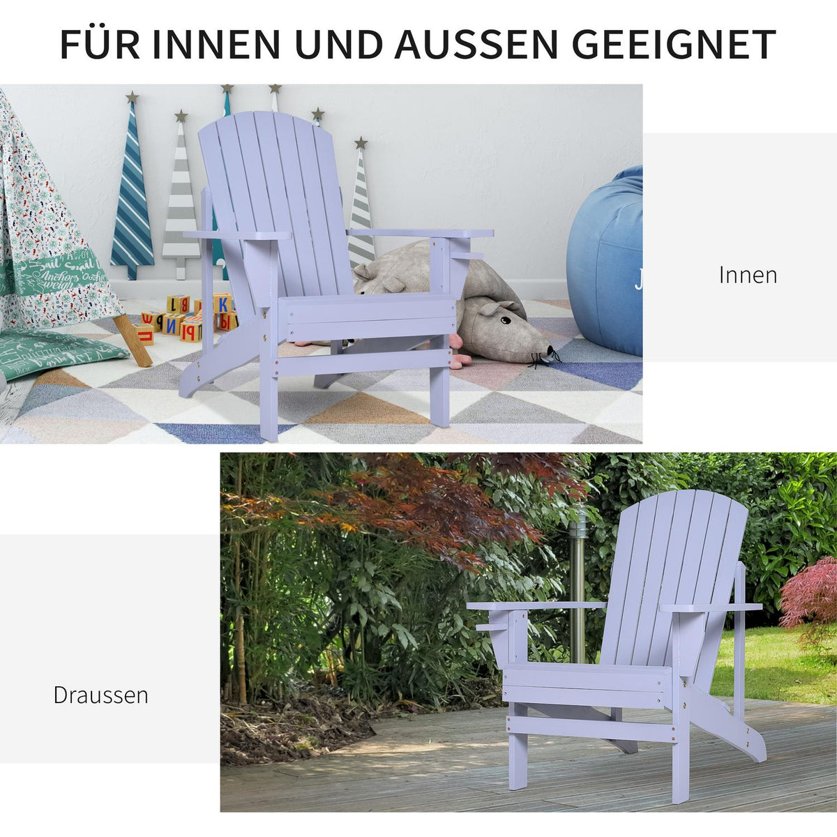 Adirondack Garden Chair With Cup Holder Garden Lounger Balcony Chair Solid Wood Gray 72.5 X 97 X 93 Cm