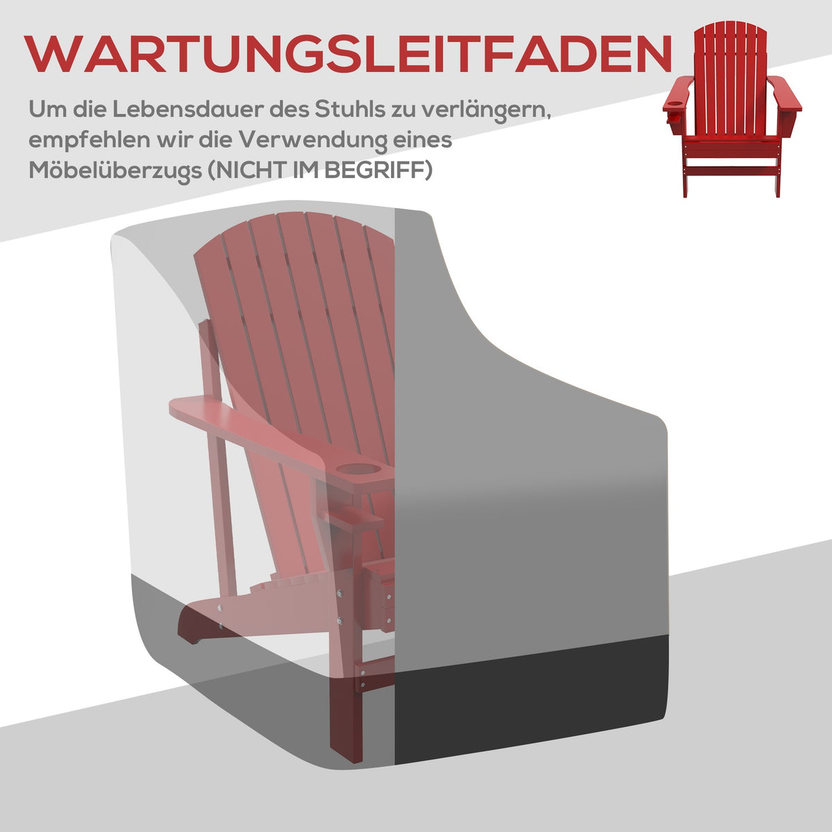 Adirondack Garden Chair With Cup Holder Garden Lounger Balcony Chair Solid Wood Red 72 X 94 X 93 Cm