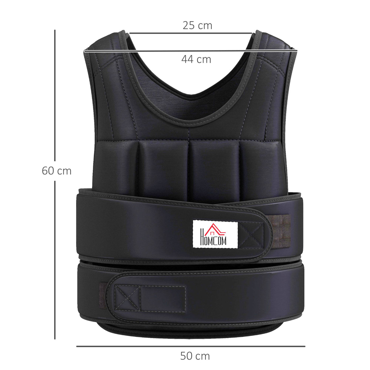Adjustable 10 KG Weighted Vest, Black, Oxford Fabric