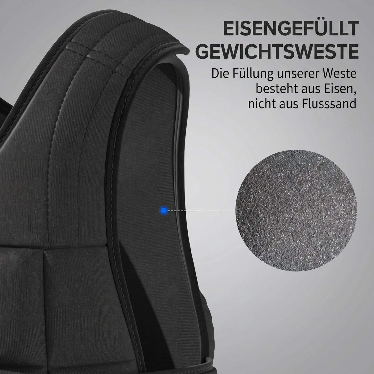 Adjustable 10 KG Weighted Vest, Black, Oxford Fabric