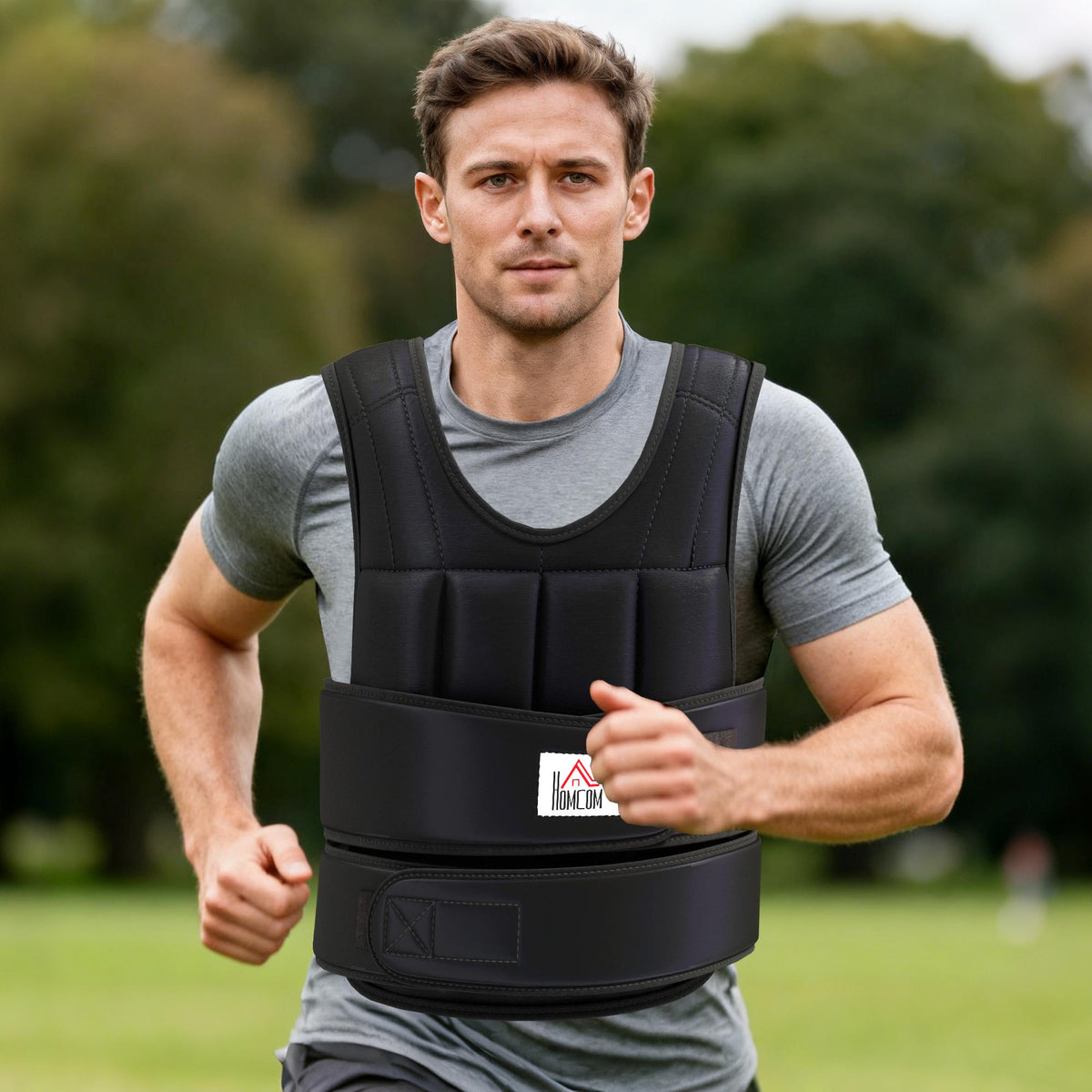 Adjustable 20 KG Weight Vest, Removable Weights, Black