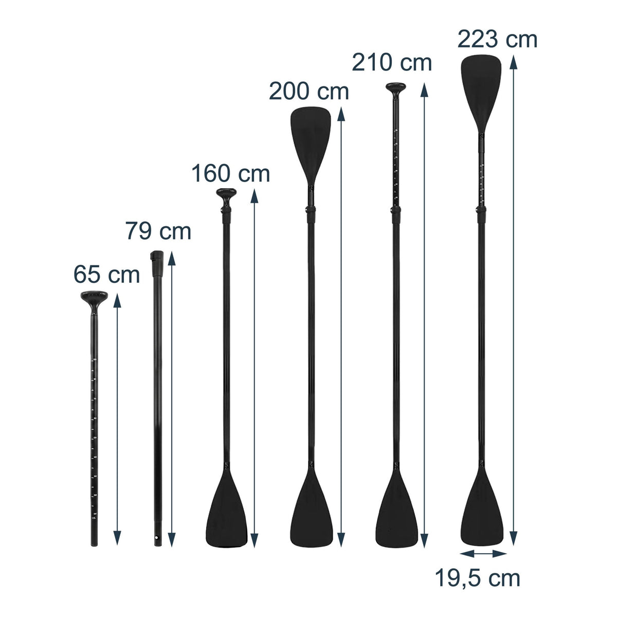 Adjustable 2-in-1 SUP/Kayak Paddle, Aluminium Shaft