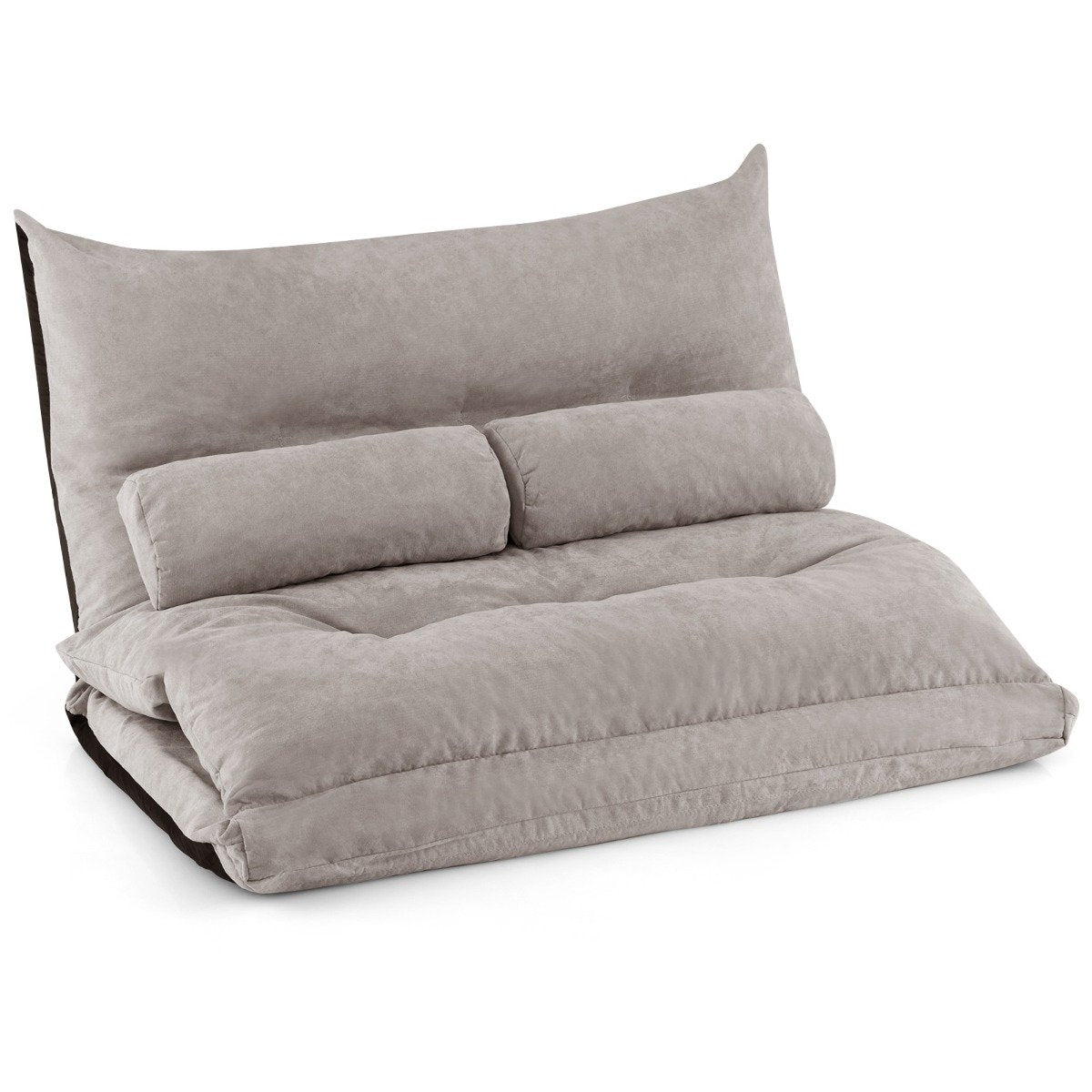 Adjustable 3-in-1 Floor Sofa Bed with Cushions, Grey