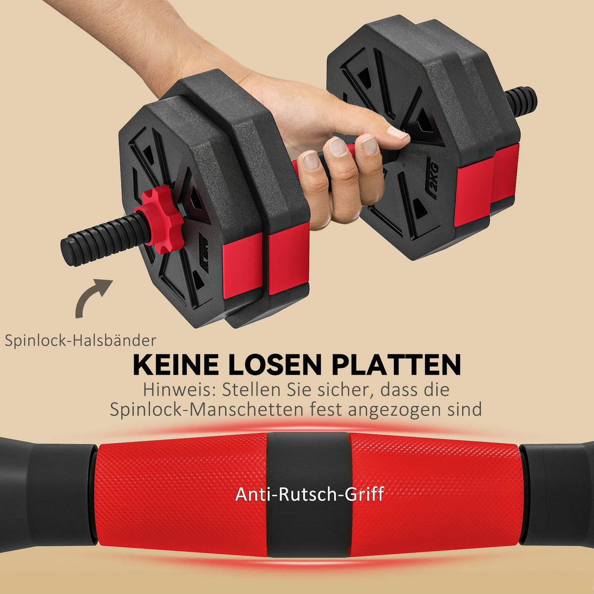 Adjustable 4-in-1 Dumbbell Set, 15 KG for Home Workouts