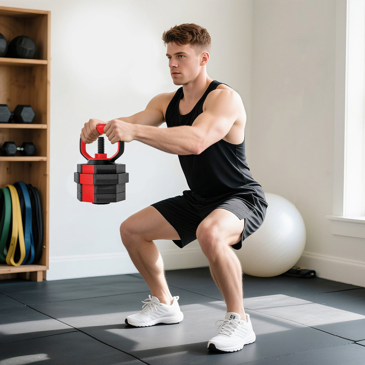 Adjustable 4-in-1 Dumbbell Set, 15 KG for Home Workouts