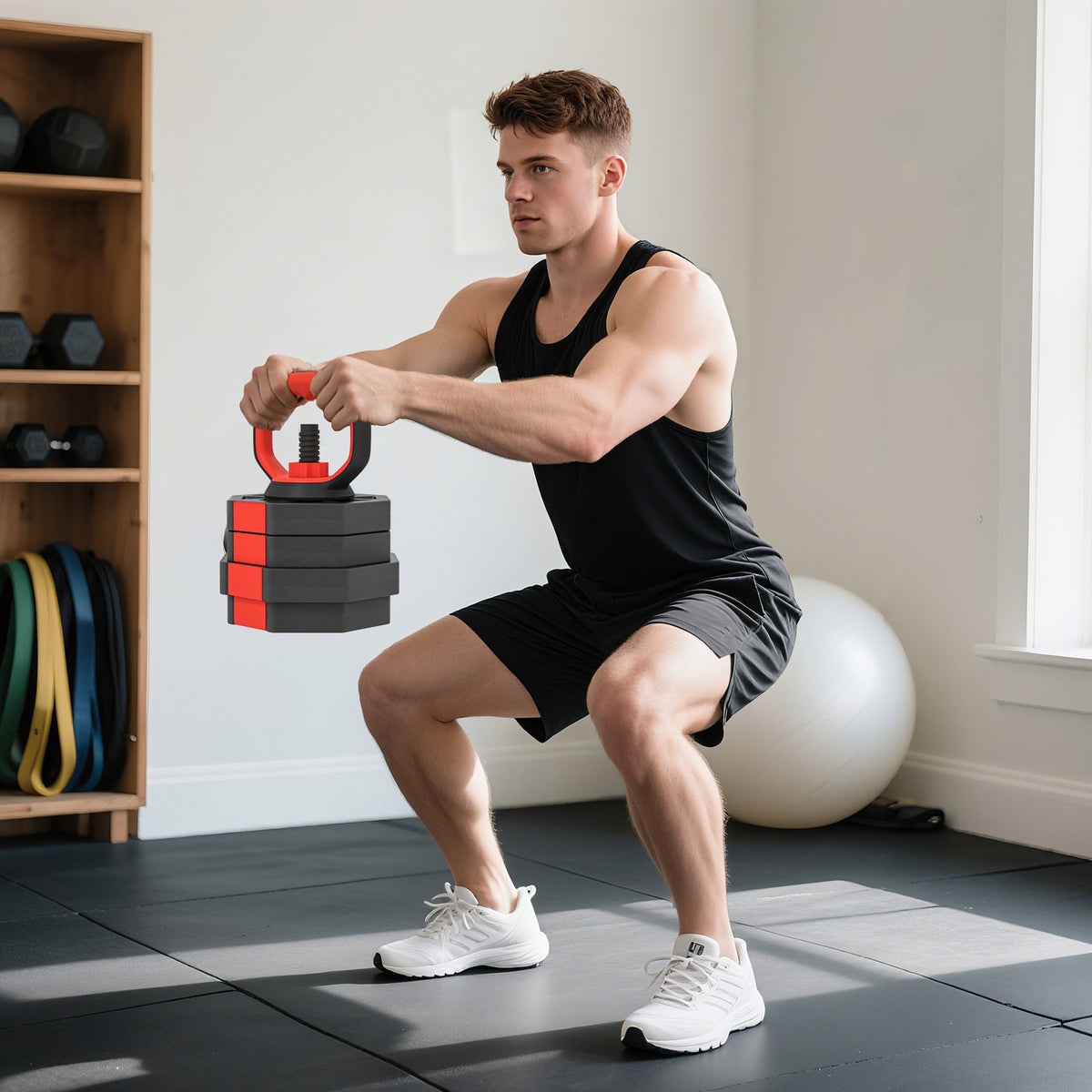 Adjustable 4-in-1 Dumbbell Set, 25kg for Home Workouts