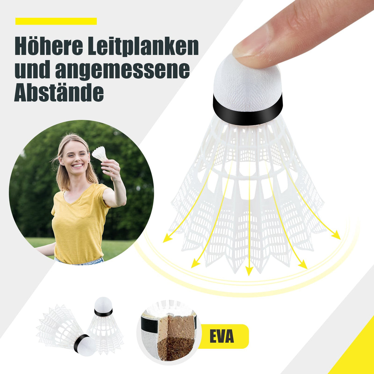 Adjustable Badminton Net Set with Stand, Shuttlecocks, Bag