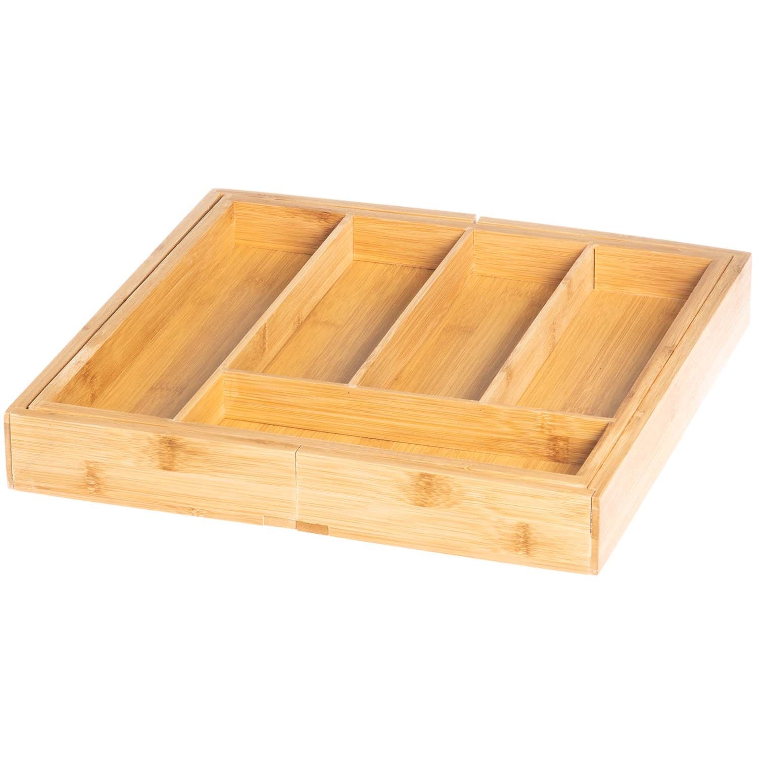 Adjustable Bamboo Cutlery Tray