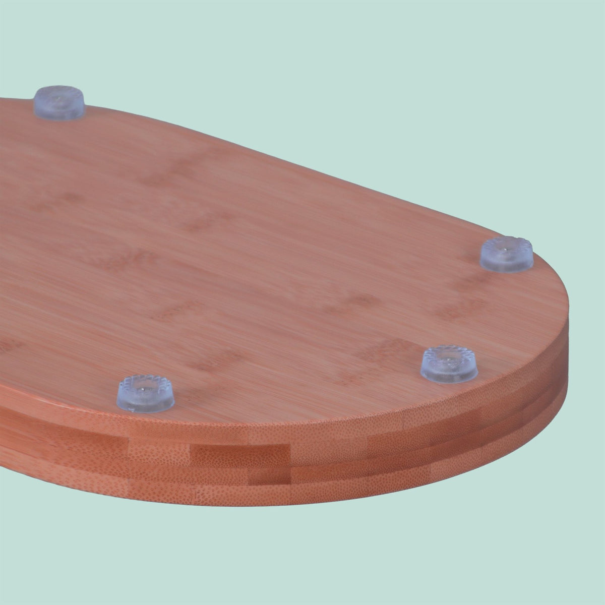 Adjustable Bamboo and Steel C-Shaped Side Table