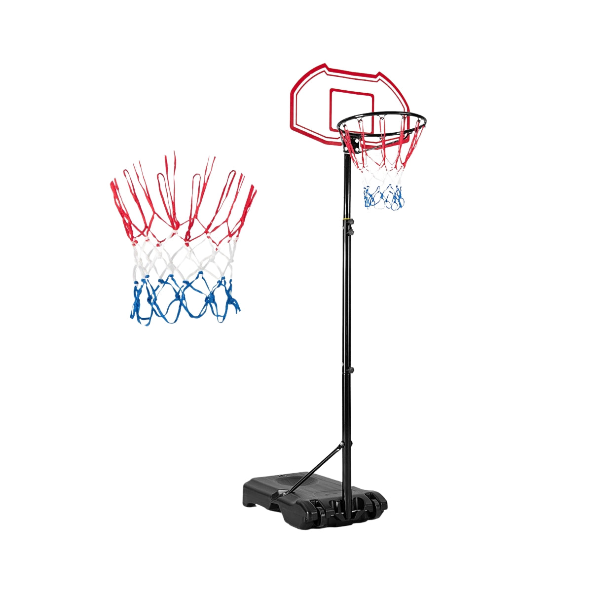 Adjustable Basketball Hoop, Portable Fillable Base, 2 Nets