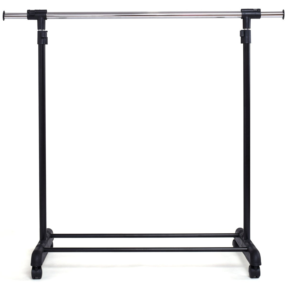 Adjustable Clothes Rack with Shelf and Wheels