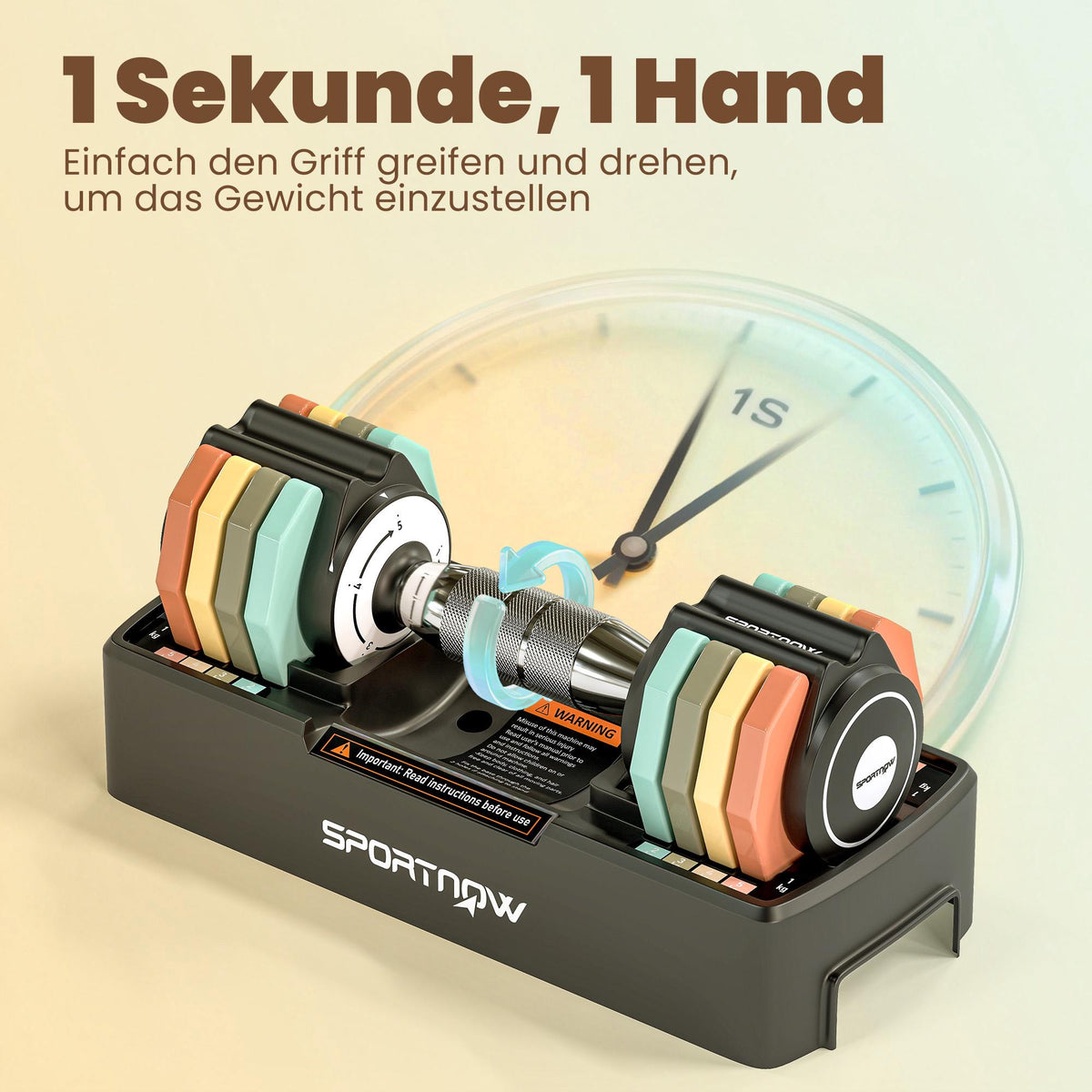 Adjustable Dumbbell Set 1-5 kg with Quick-Select Handle