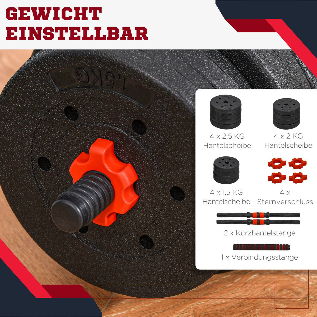 Adjustable Dumbbell Set 25Kg Professional Weight Lifting, Dumbbell & Barbell, Strength Training For Home, Fitness