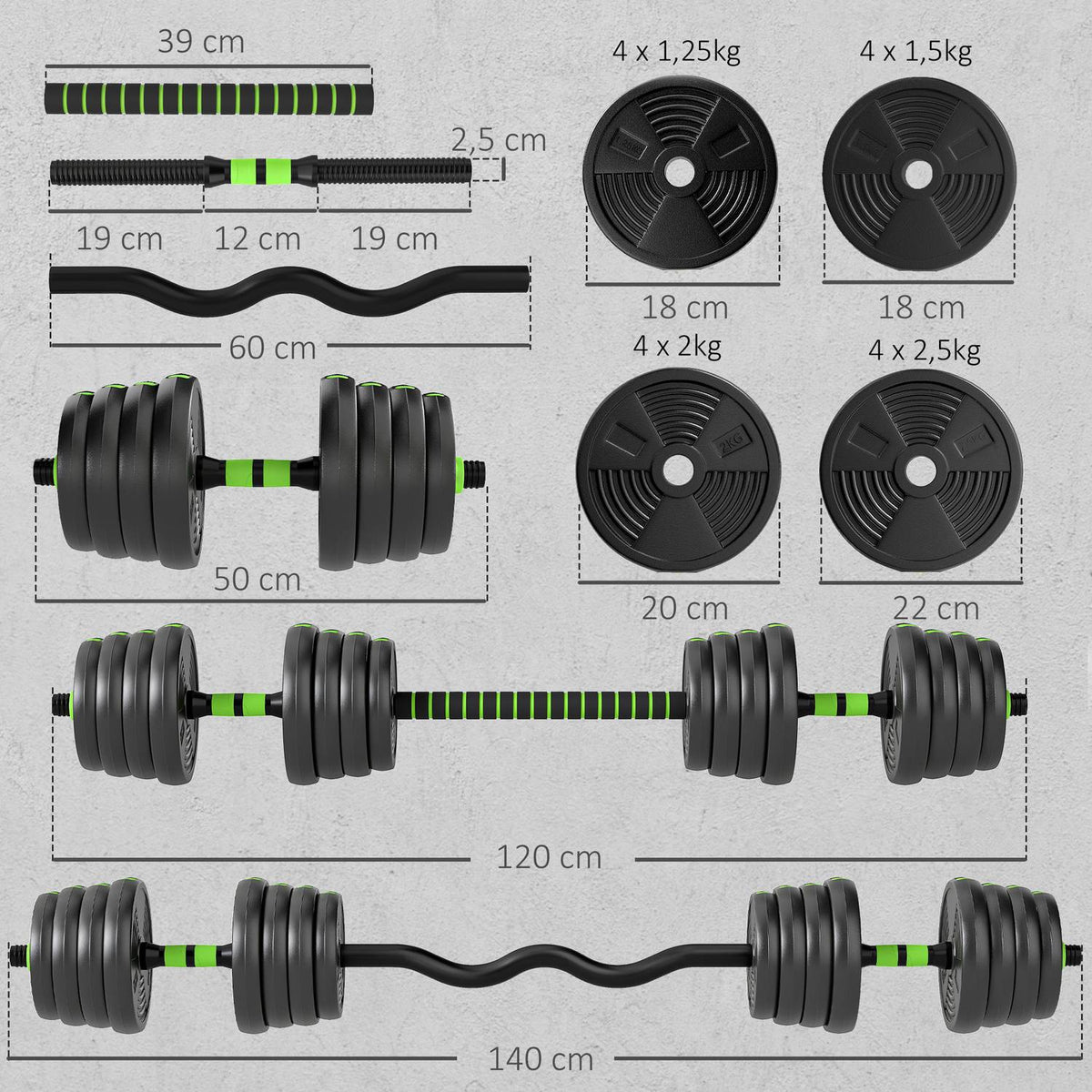 Adjustable Dumbbell Set 30KG – Home Strength Training