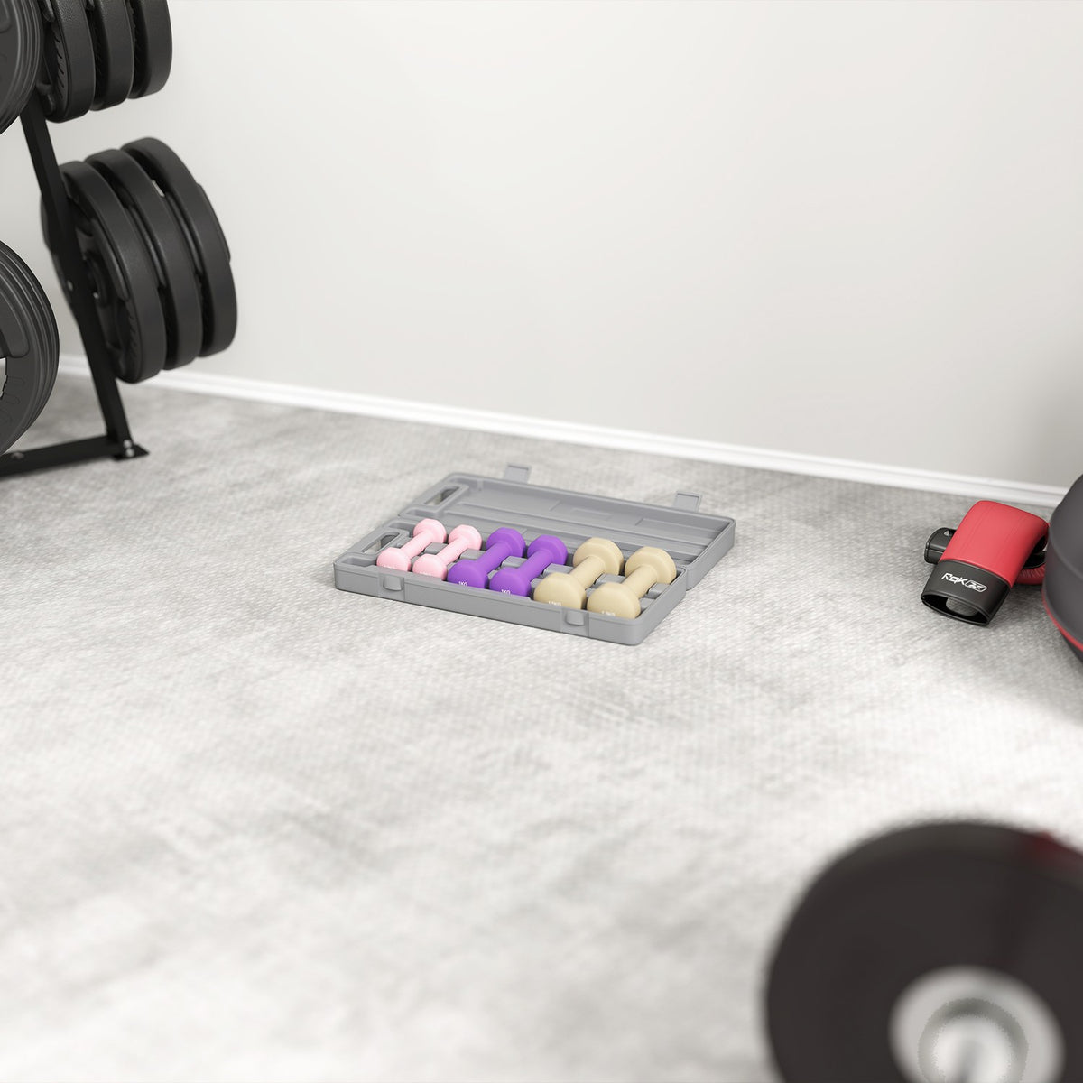 Adjustable Dumbbell Set with Case, 6 Pairs: 0.5kg to 1.5kg