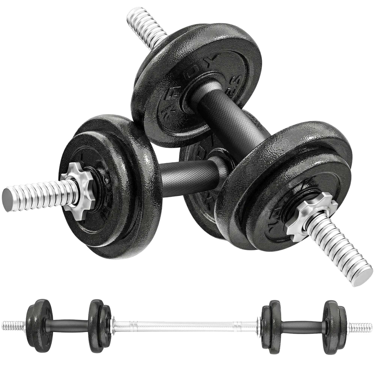 Adjustable Dumbbell and Barbell Set, 20KG, Non-Slip Grip