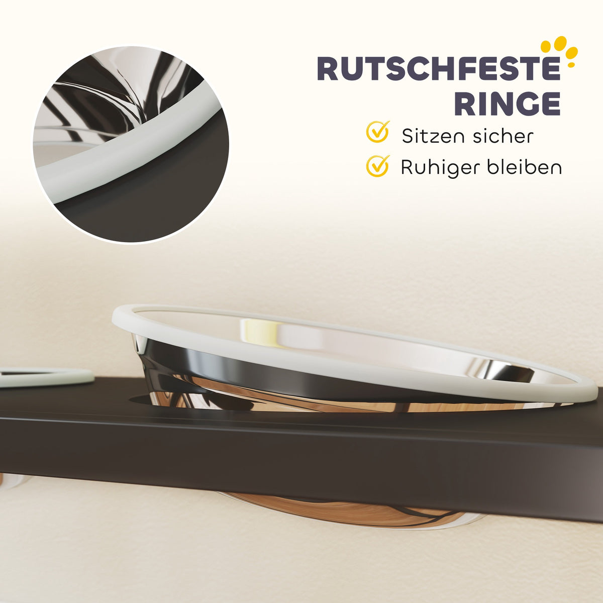Adjustable Elevated Dog Bowl Stand with Storage, 2x800ml