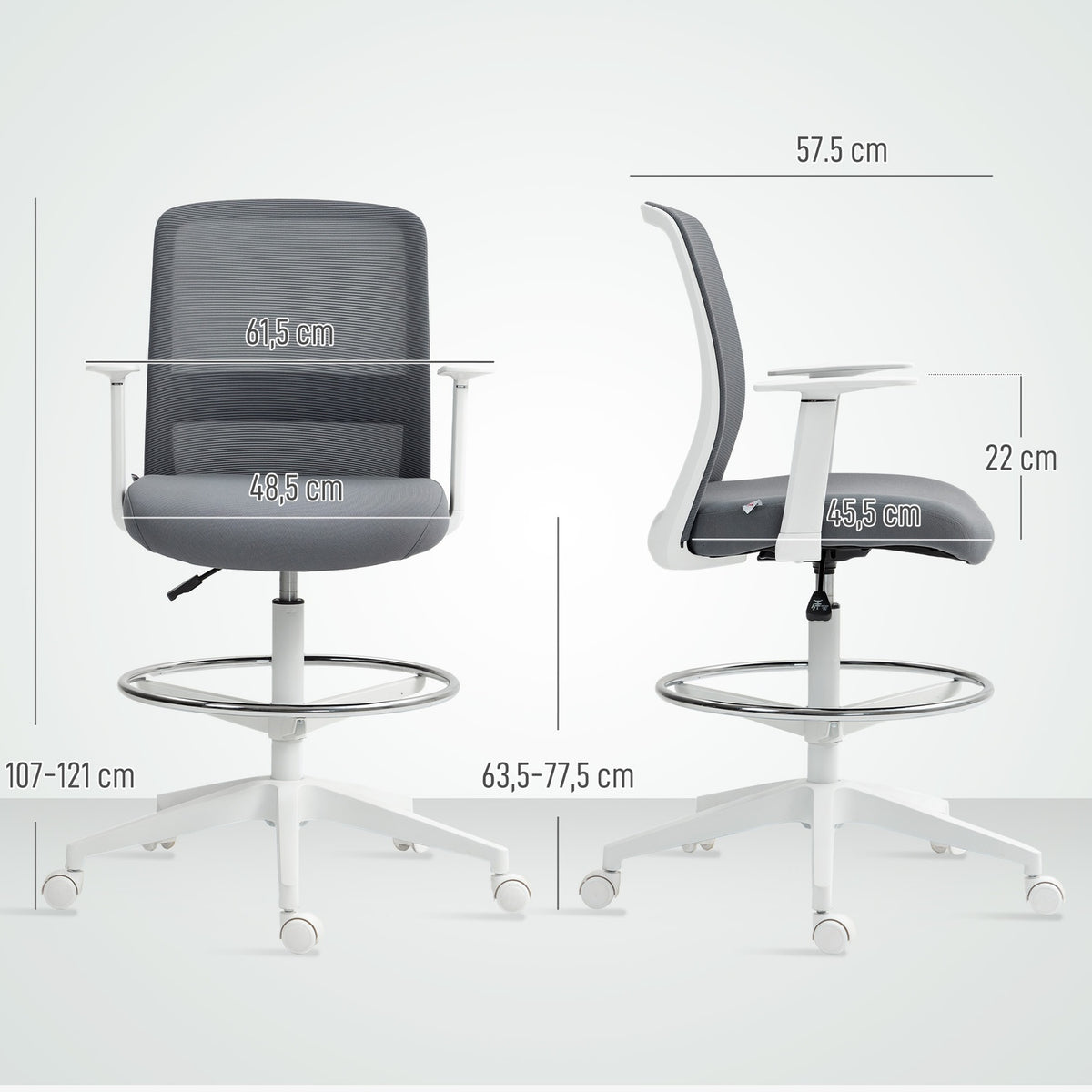 Adjustable Ergonomic Mesh Office Chair with Footrest