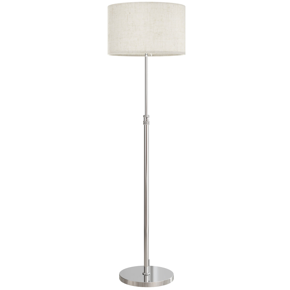 Adjustable Floor Lamp with Remote, Beige Fabric Shade