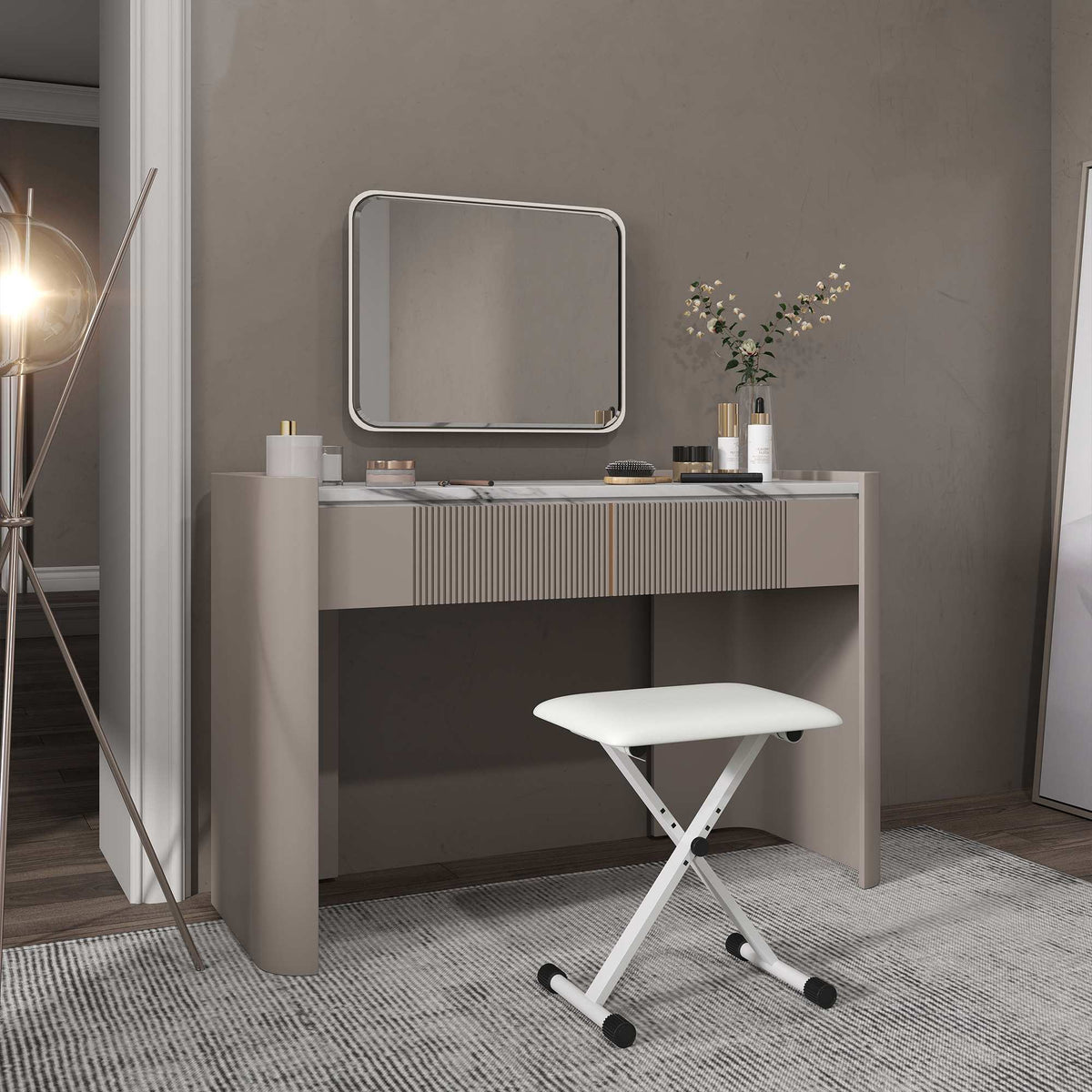Adjustable Folding X-Frame Piano Bench with Faux Leather Cushion