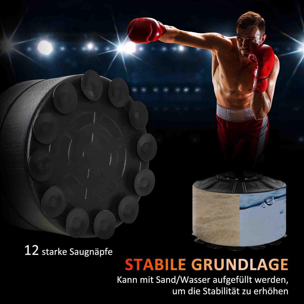 Adjustable Freestanding Punching Bag Stand, 160-230 cm