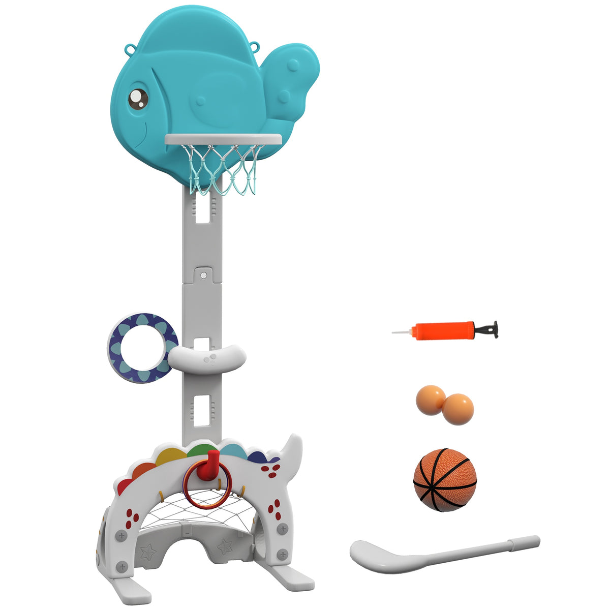 Adjustable Kids Basketball Hoop Set, 5-in-1 Indoor Outdoor Fun