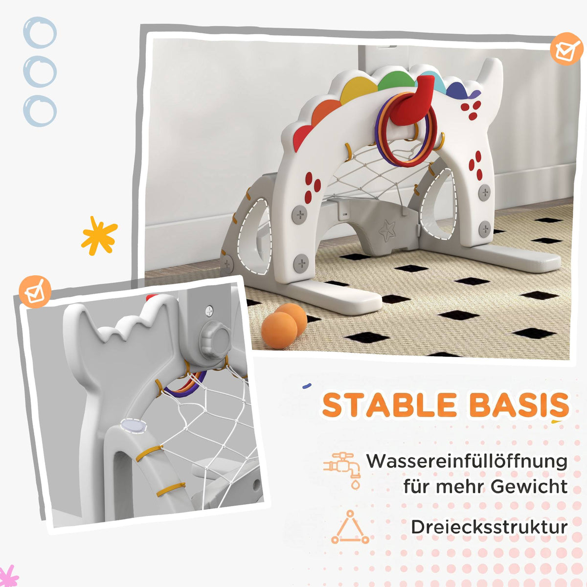 Adjustable Kids Basketball Hoop Set, 5-in-1 Indoor Outdoor Fun