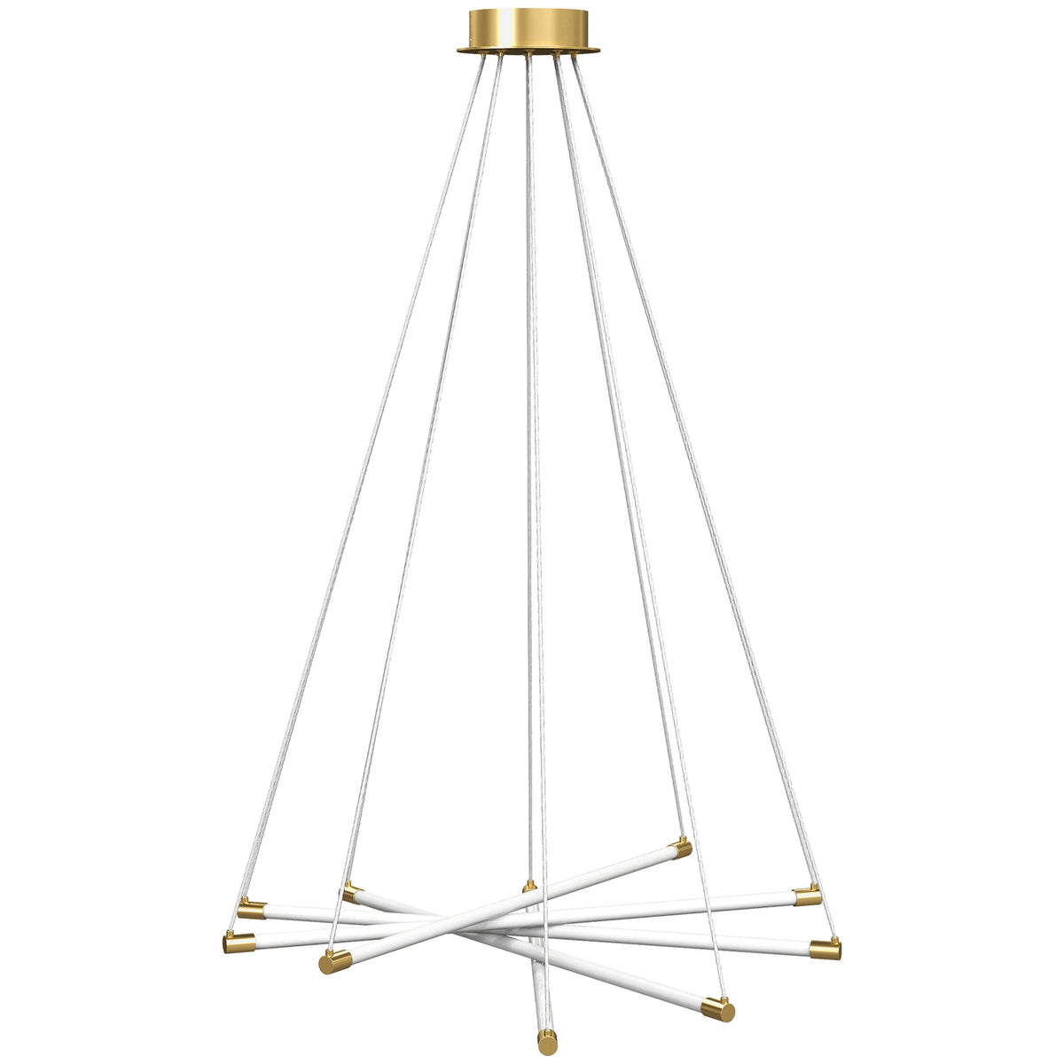 Adjustable LED Ceiling Light, 50W, 5 Tubes, Gold/White