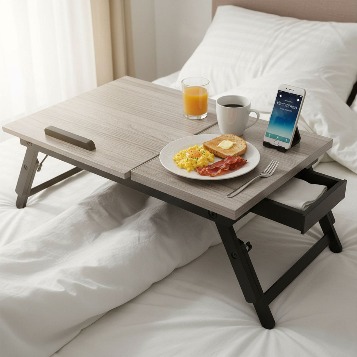 Adjustable Laptop Table with Drawer – Tilting Top