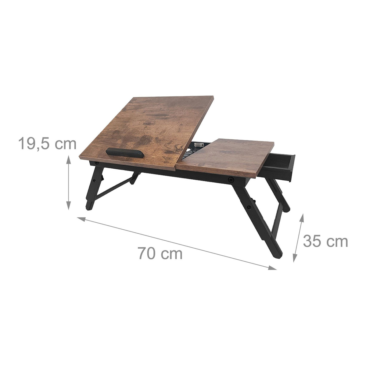 Adjustable Laptop Table with Drawer – Tilting Top, Foldable