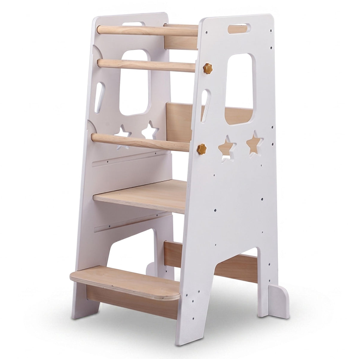 Adjustable Learning Tower with Star Design, White