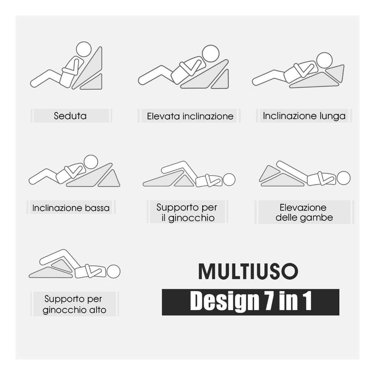 Adjustable Memory Foam Wedge Pillow, 7-Position Support