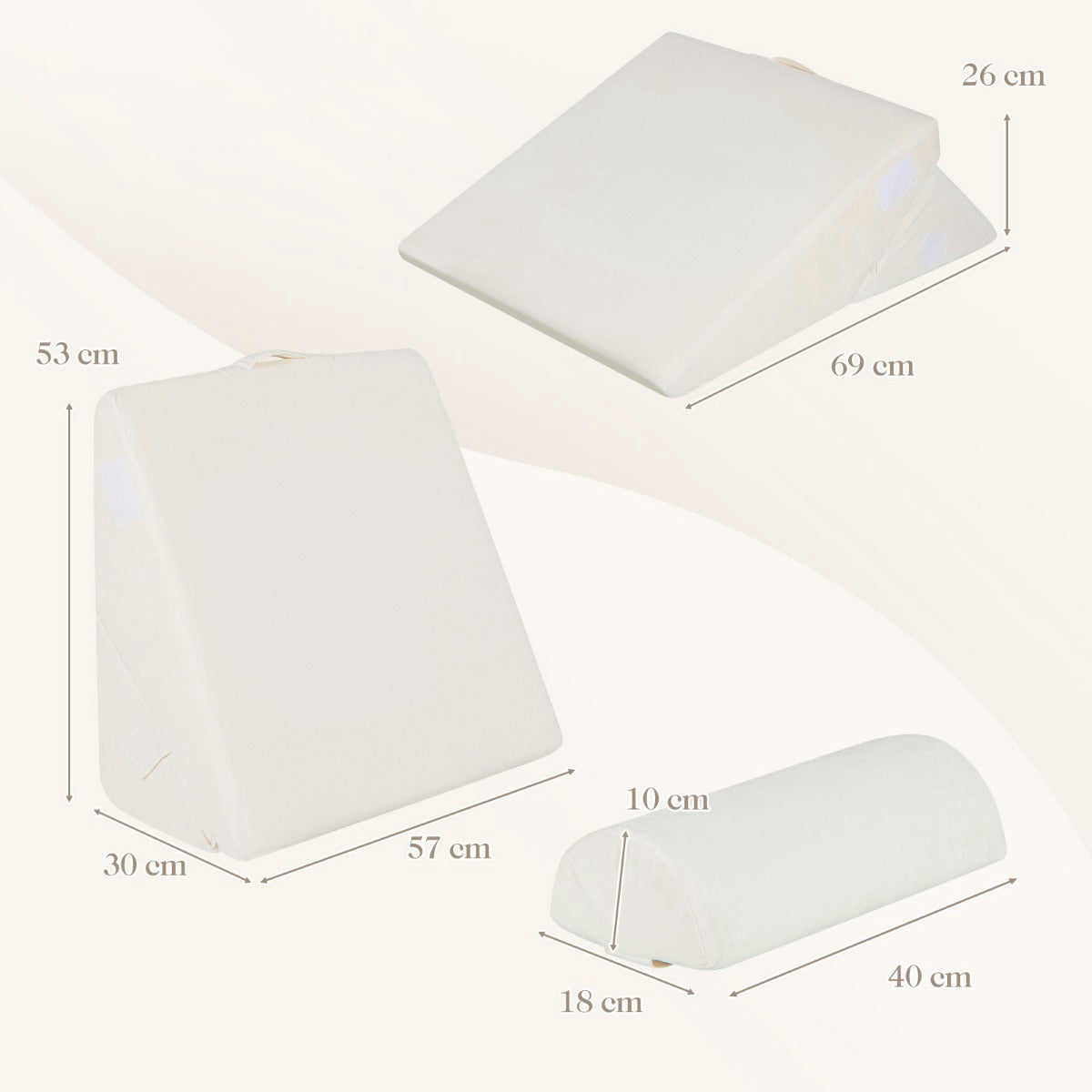 Adjustable Memory Foam Wedge Pillow Set – Off White