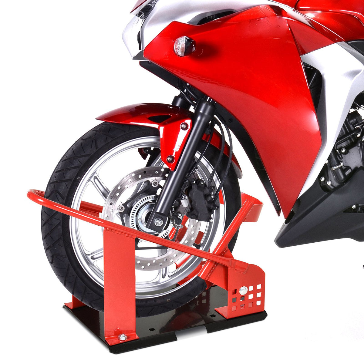 Adjustable Motorcycle Stand for 80-155mm Front Wheels, 450kg Capacity