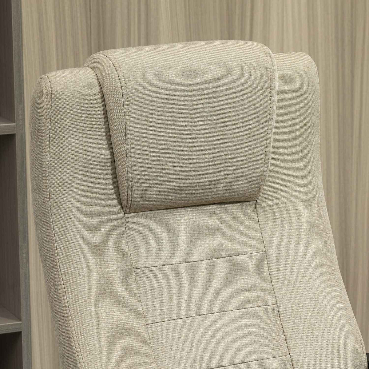 Adjustable Office Chair, Linen Look, Beige, Swivel, 5 Wheels