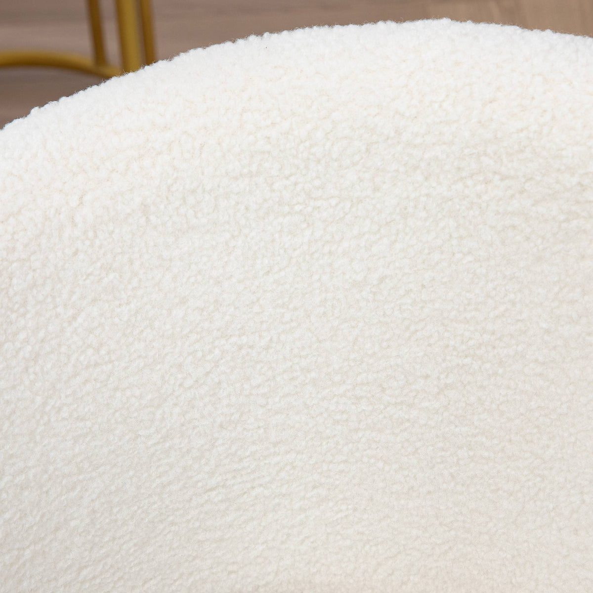 Adjustable Office Chair, Teddy Fleece, 58x56x68-76 cm, White