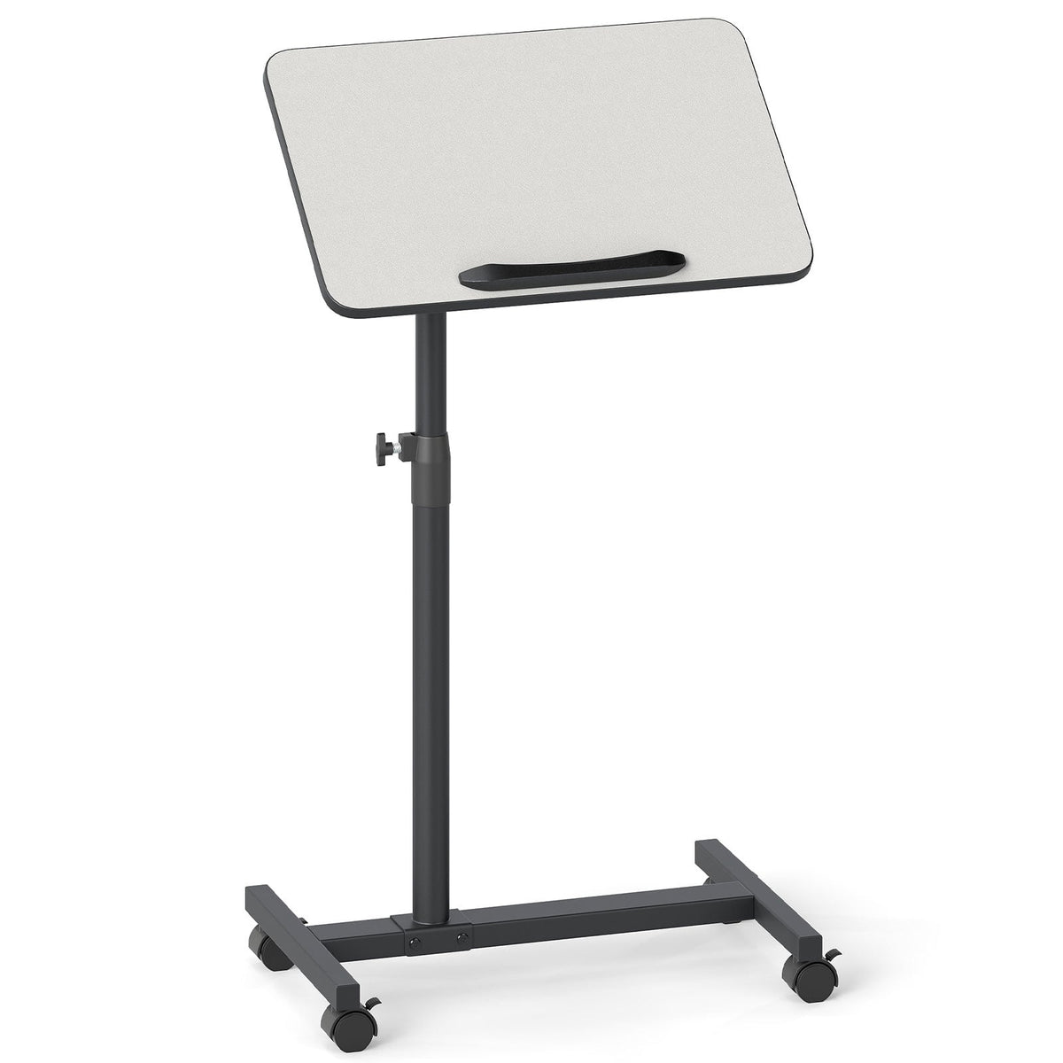 Adjustable Overbed Table with Swivel Top, Grey