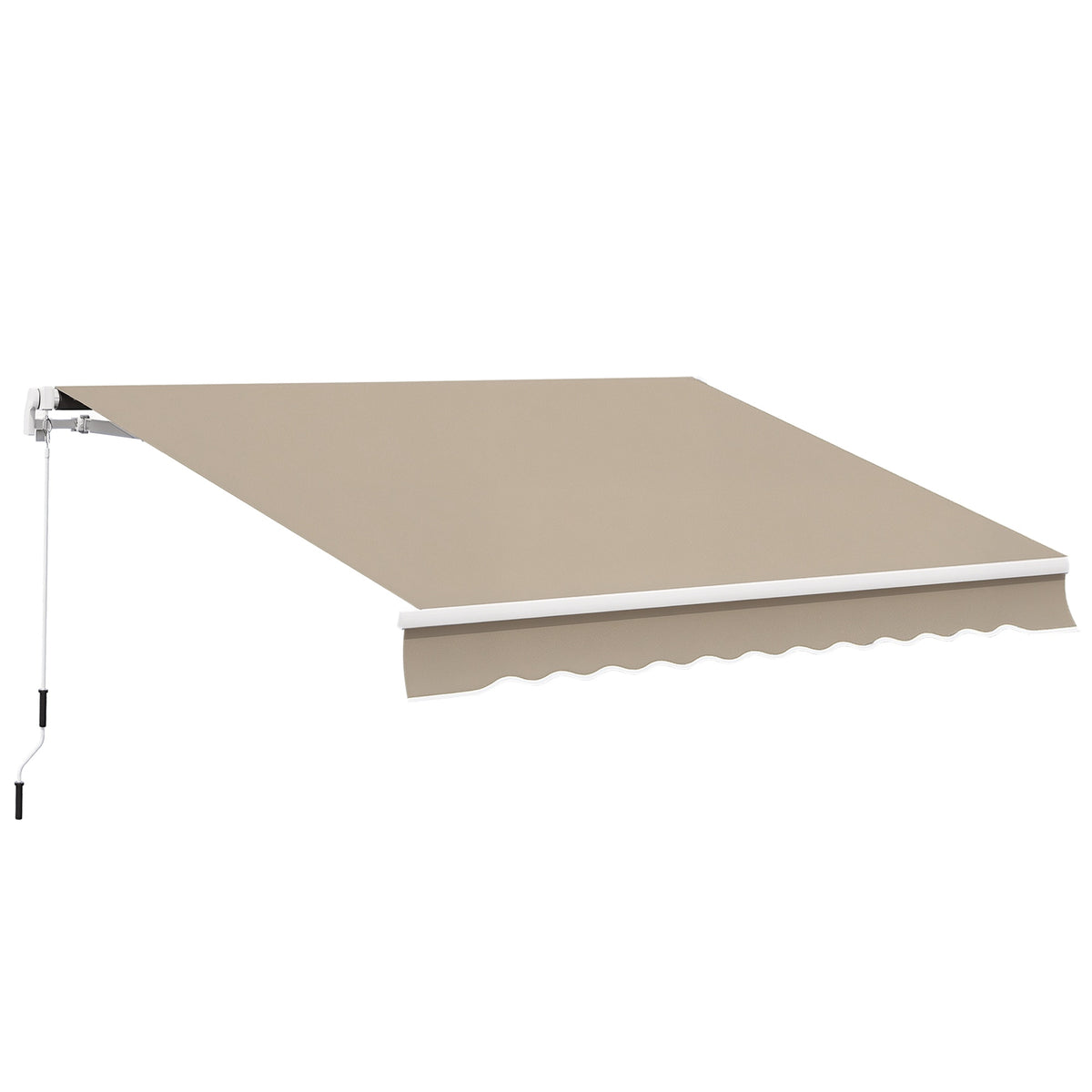 Adjustable Patio Awning, 3.95 x 3m, Beige, with Crank