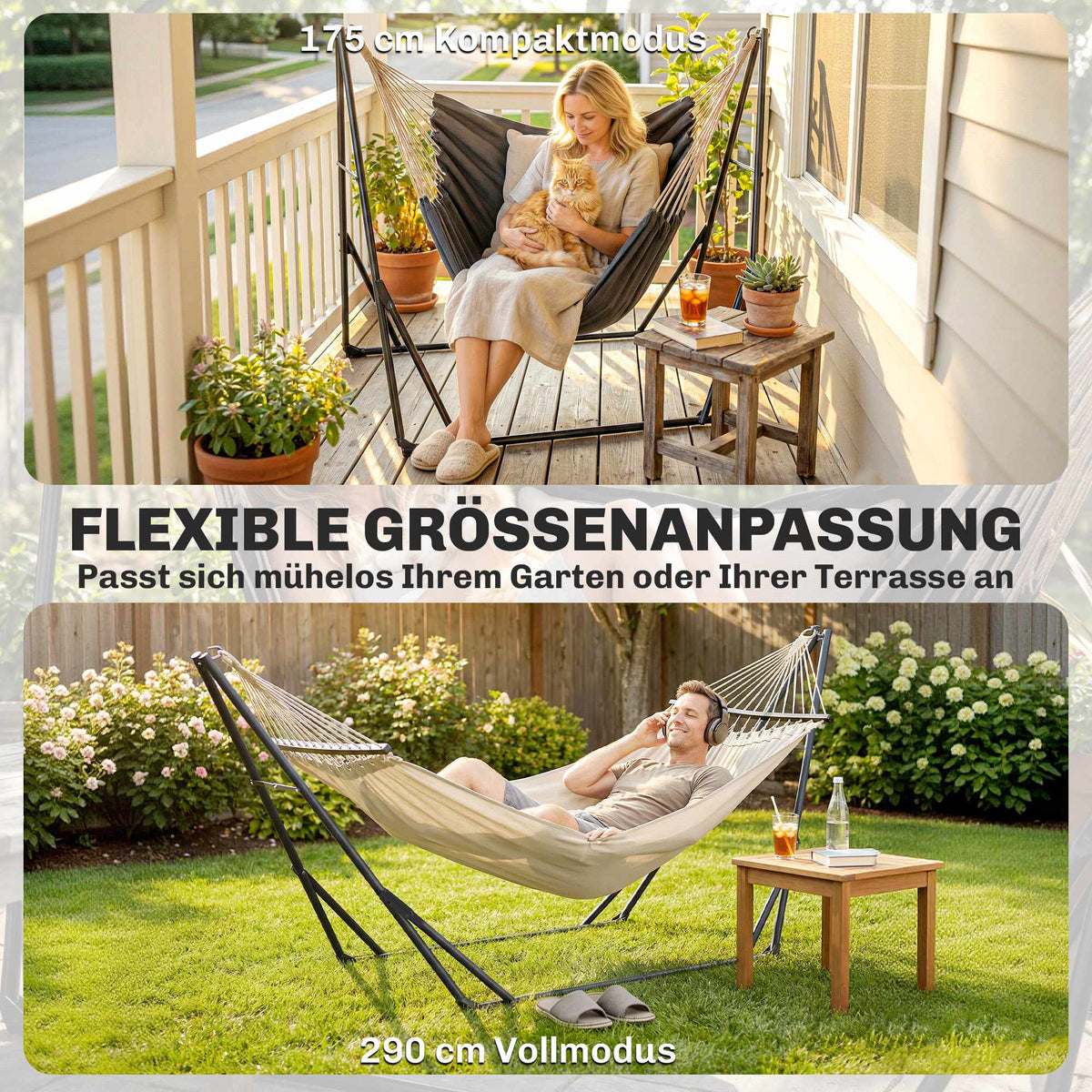 Adjustable Portable Hammock Stand with Carry Bag, Black