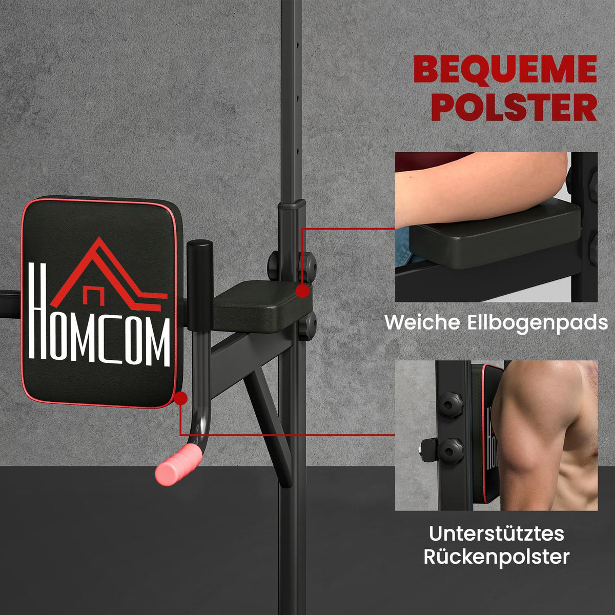 Adjustable Power Tower with Pull-Up Bar and Dip Station