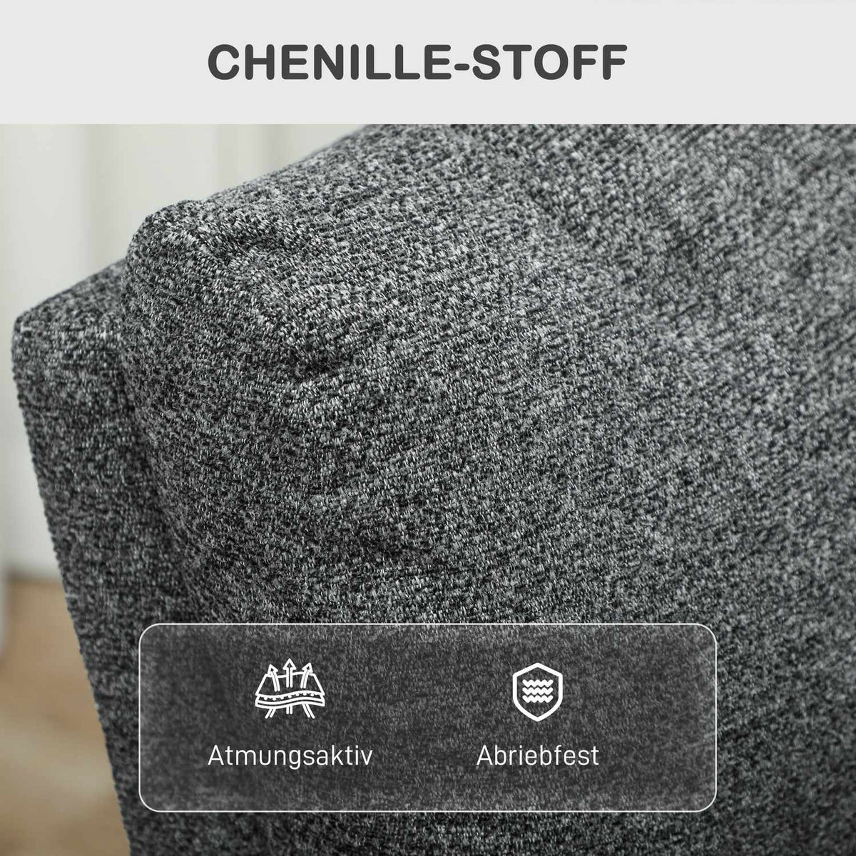 Adjustable Recliner Chair with Footrest, Gray Fabric