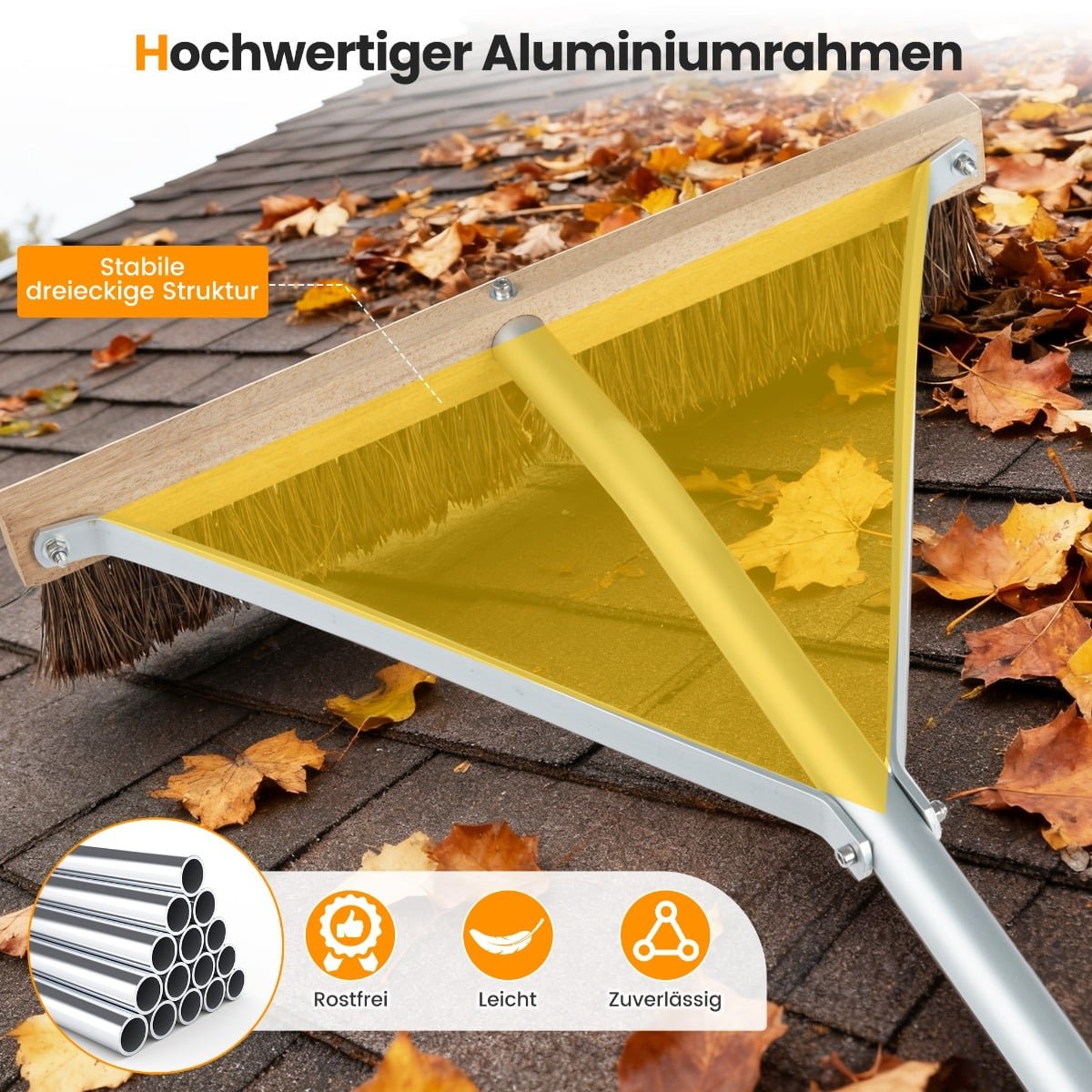 Adjustable Roof Cleaning Tool with 5 Aluminum Extension Poles