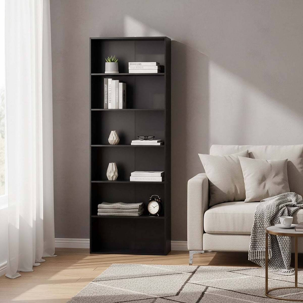 Adjustable Shelf Bookcase – Freestanding Storage Unit