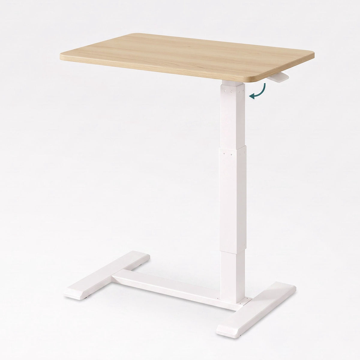 Adjustable Standing Desk with Castors – Natural White