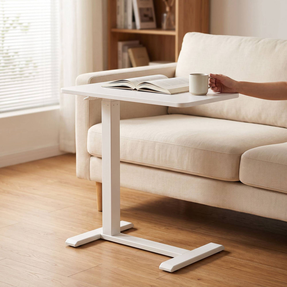 Adjustable Standing Desk with Castors – White, 60×40 cm