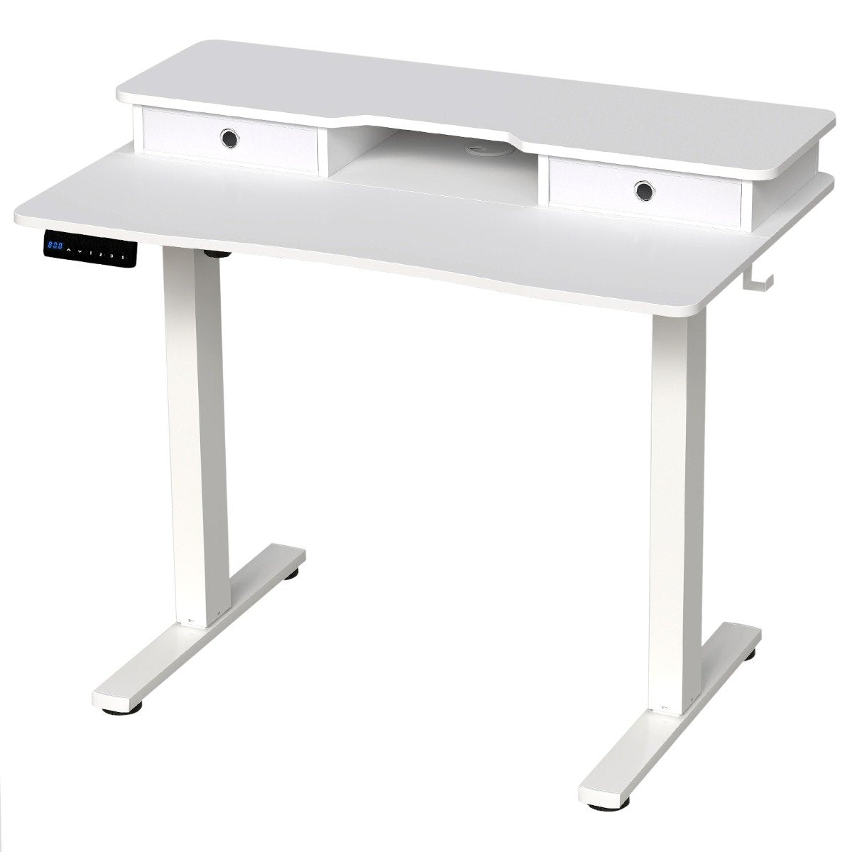 Adjustable Standing Desk with Monitor Stand & Drawers