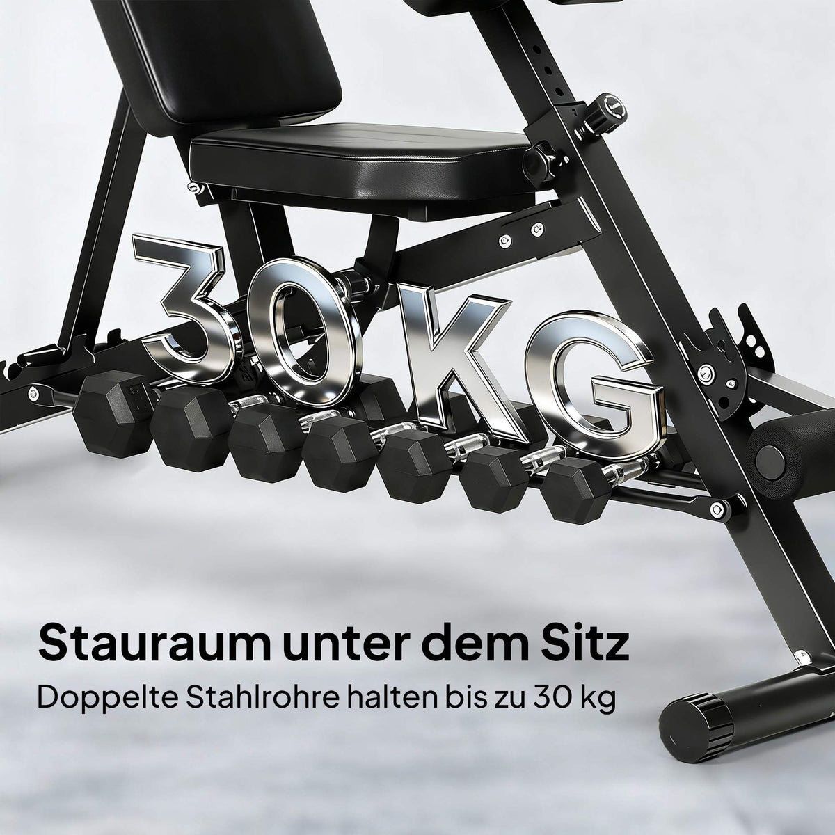Adjustable Weight Bench with 6-Position Backrest, Black