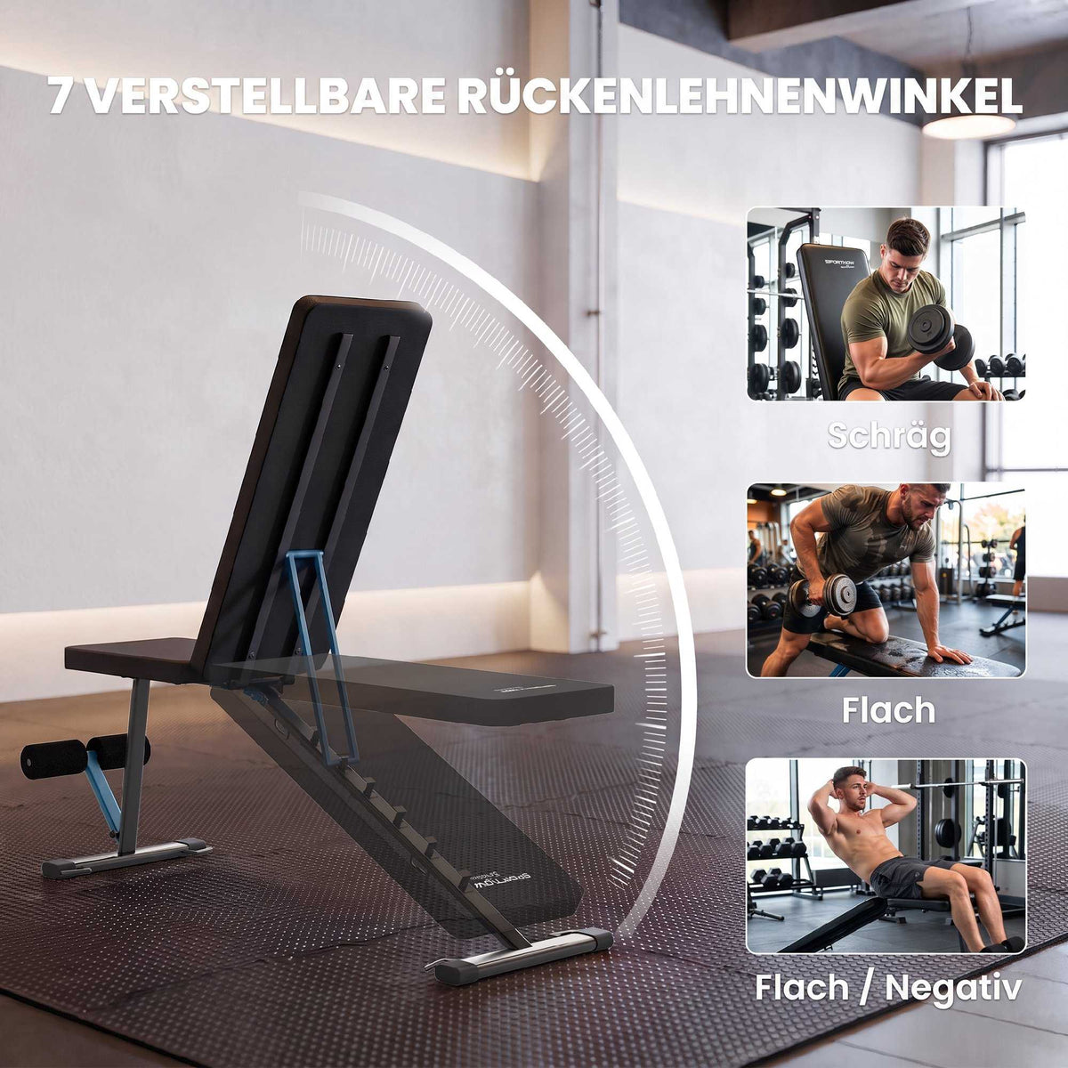 Adjustable Weight Bench with Leg Extension, 300 kg Capacity